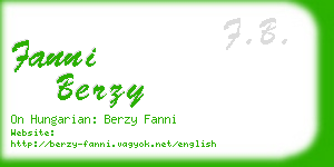 fanni berzy business card